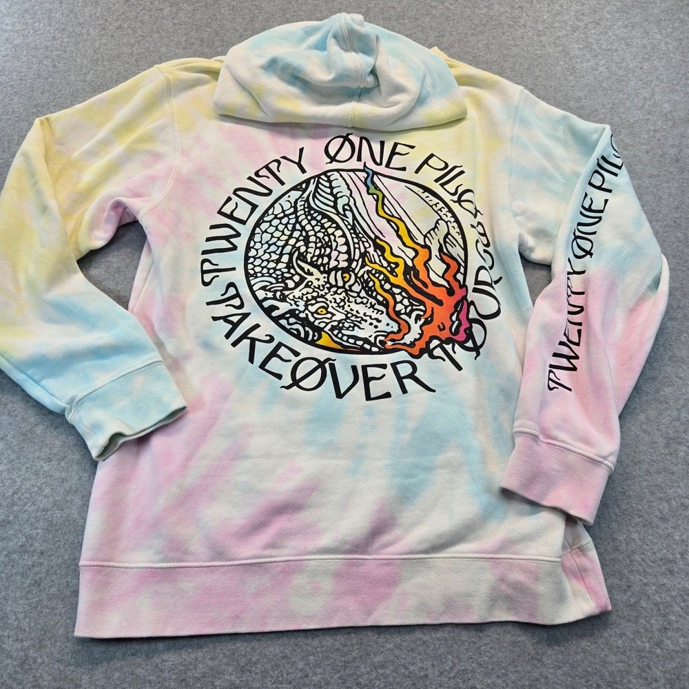 Twenty One Pilots Takeover Tour Tie Dye Hoodie Pastel Dragon Graphic Medium